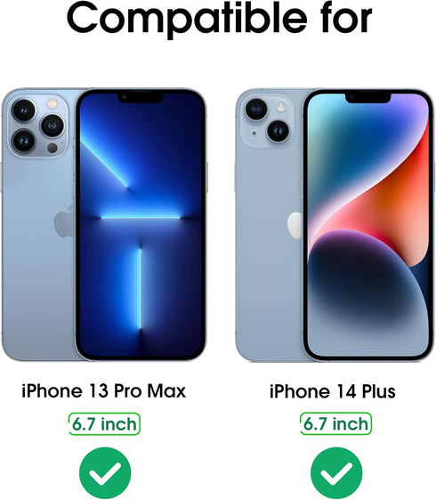 Arae Screen Protector Compatible with iPhone 13 Pro Max / 14 Plus, HD Tempered Glass Anti Scratch Work with Most Case, 6.7 inch, 3 Pack