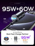 LISEN 95W USB C Car Charger Fast Charging PD65W Super Fast Charging Car Phone Charger Adapter Type C All Metal