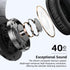 TOZO HA1 5.4 70H Headset, 32 Bluetooth Over Ear Headphones, Playtime with Mic, Foldable Wireless Deep Bass Stereo Sound