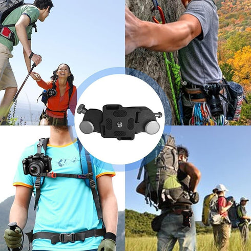 Heavy Duty Camera Backpack with Waist Shoulder Strap, Quick Release Buckle Holder Clip Mount for DSLR Video Gopros
