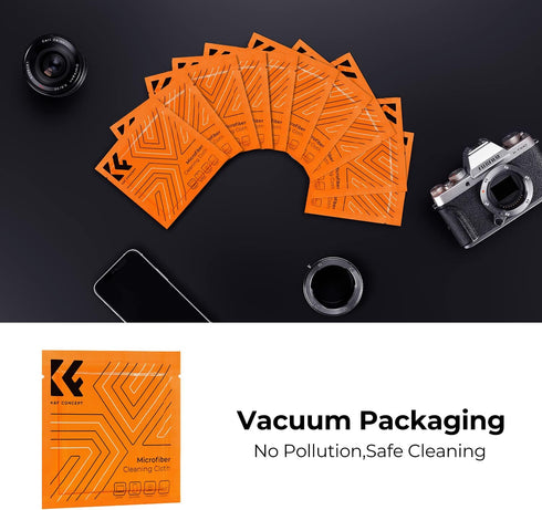 K&F Concept 15-in-1 Camera Lens Cleaning Kit with 10 Glasses Wipes, Cleaning Liquid, 2 Microfiber Cloths, Lens Cleaning