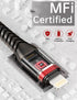 3FT Lightning Cable 3-Pack - MFi Certified Fast USB Nylon Braided Charger for iPhone