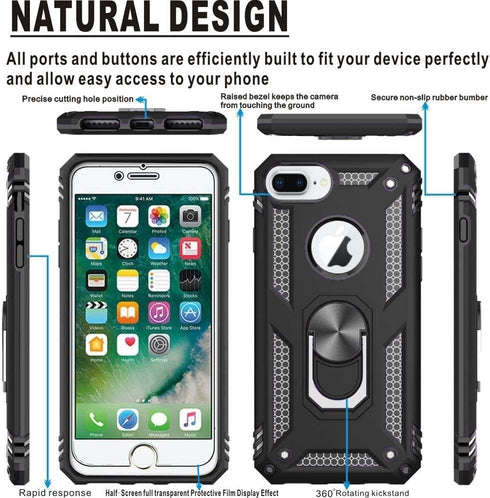 Folmeikat Compatible with iPhone 8 Plus, iPhone 7 Plus, iPhone 6s Plus/6 Plus Case - Screen Protector 360 Degree