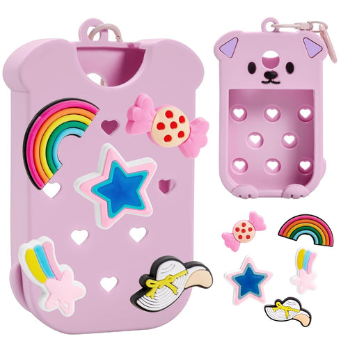 ZYTONGMAO Stylish Hand Sanitizer Spray Accessory, with 5 Charms and Keyring, Pixie Lavender