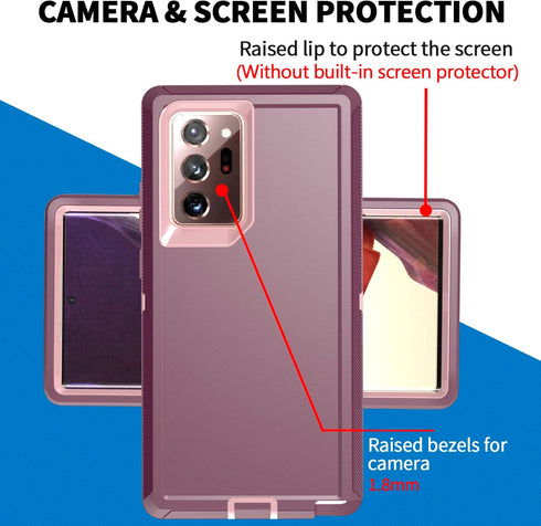 Anloes Heavy Duty Case for Samsung Galaxy Note 20 Ultra 5G, Shockproof Dustproof Rugged Defender Protective Cover