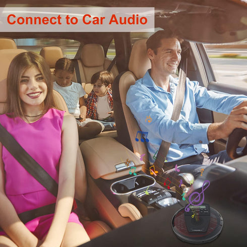 Rechargeable CD Player Portable with Bluetooth - Compact Anti-Skip Walkman CD Player with Earphone and LCD Display