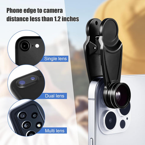 16 Pcs Phone Camera Lens Kit, 16 in 1 with Selfie Light and Universal Clip for Most Phones