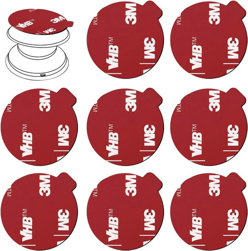 8pcs 3M Sticky Adhesive Replacement Pads, VIIMAKE 1.38 inches Round Double-Sided Adhesive Pads for Phone Grip
