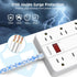 SMNICE 10 8 6USB(1 Power Strip Surge Protector, Flat Plug Long Extension Cord Ft with Widely Spaced Outlets USB C)