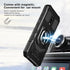 BLU View 4 Phone Case with Tempered Glass Screen Protector, Military Grade Heavy Duty, Black