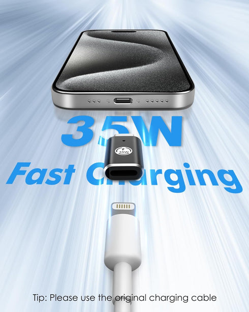 MoKo Lightning Female to USB C Male Adapter 2Pack, Lightning USB C Adaptor for iPhone 15/16 Pro/Max, Galaxy S24