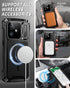 Lanhiem 17 for iPhone Metal Case with Kickstand, Compatible with MagSafe, Built in Tempered Glass Screen Protector