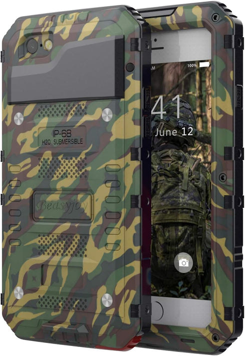 Beasyjoy Heavy Duty Case for iPhone SE 2022/2020, with Screen Protector, Military Grade Shockproof, Camo