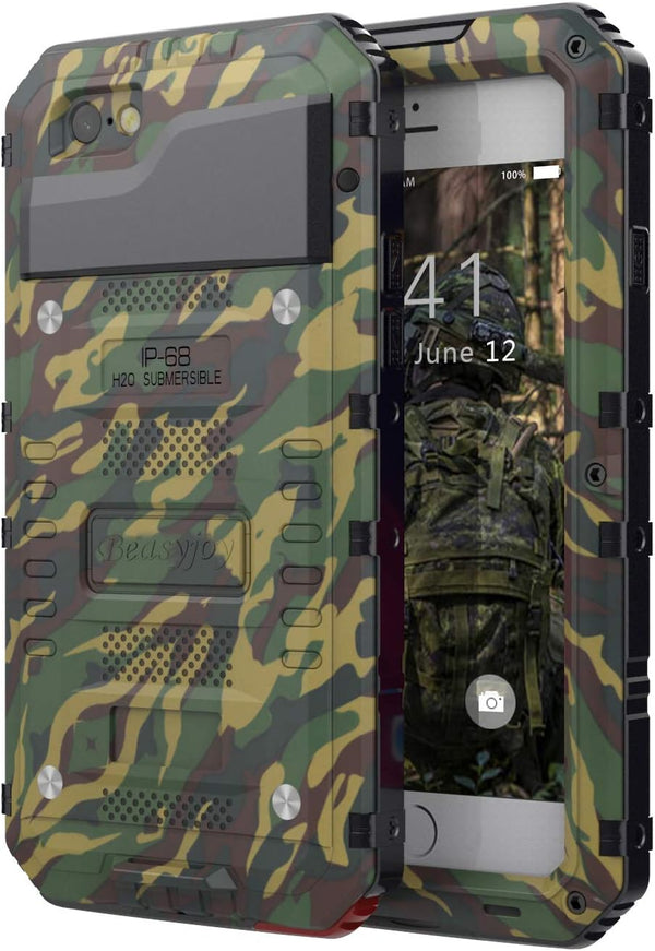Beasyjoy Heavy Duty Case for iPhone SE 2022/2020, with Screen Protector, Military Grade Shockproof, Camo