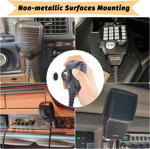 TWAYRDIO Magnetic Mic Holder, Mobile Radio Microphone Magnet Mount, CB Mic Hanger, Mounting Solutions for Car Truck