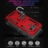 TJS Heavy Duty Drop Protector Phone Case for LG K51, Q51, Reflect, with Tempered Glass Screen Protector, Metal Ring &