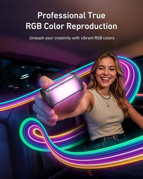 TELESIN 95 Magnetic RGB Video Light | Cold Shoe Mount for DSLR Camera Light Photography Attachment | CRI & with Soft