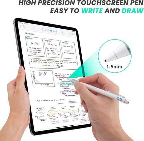 Rsepvwy Active Digital Stylus Pen for Samsung Galaxy Tab S9+ with 1.5mm Ultra Fine Tip, White