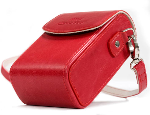 MegaGear Leather Camera Case with Strap for Panasonic Lumix DC-ZS80, DC-ZS70, DMC-LX10, DMC-ZS60, DMC-ZS100, Red