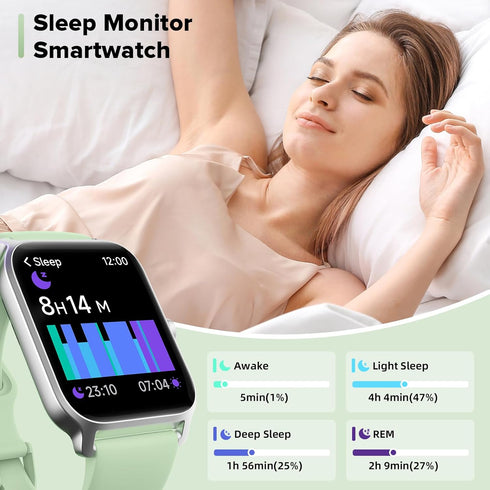 Smart Watches for Men/Women, 1.8'' Alexa Built-in Fitness Tracker Watch with Bluetooth Calls, IP68 Waterproof, 110