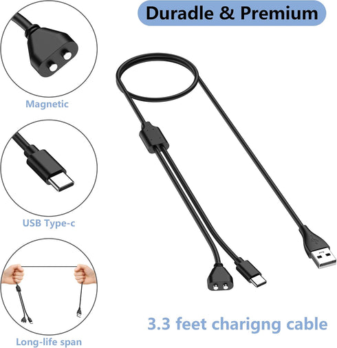 Vanjua 2-in-1 Charger for Delupet/Yawpet/Jugbow Dog Training Collar and Remote, USB C and Magnetic Bark Collar Charging