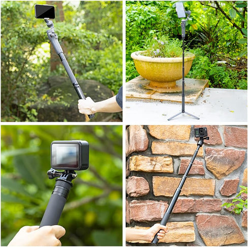 Generic 17.1" 43cm 1/4"-20 / Gimbal Extension Selfie Stick Compact Aluminum Portable Stabilizer Extension Rod, Foldable