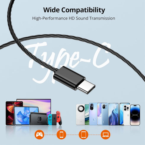 USB C Earbuds with Microphone 5 Pack, Wired Headphones, Noise Isolating, Heavy Bass Stereo for USB-C Devices