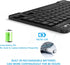 Ultra-Slim Small Bluetooth Keyboard, Portable Rechargeable Wireless Keyboard for Android Tablet, iPhone, Windows, Black