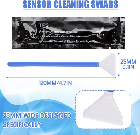 45 Packs Digital Camera Sensor Cleaning Swabs 25 mm Sensor Cleaning Kit Full Frame Sensor Cleaner for Full Frame Sensors, No Liquid Cleaner