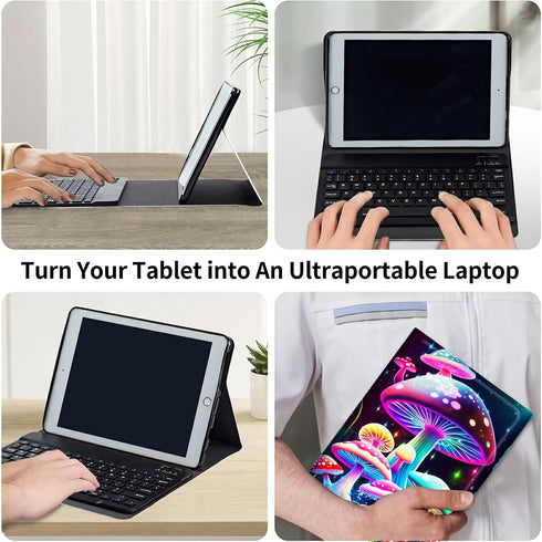 Gorgeous Mushrooms Keyboard Case for Kindle Fire HD 10 and Fire HD 10 Plus 11th Generation 2021 with Detachable