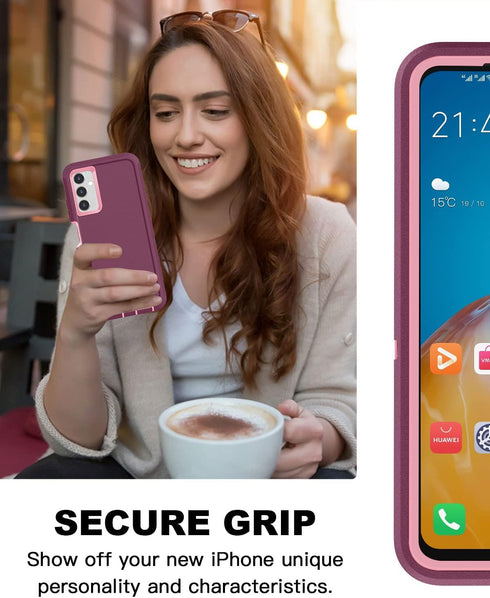 AICase Heavy Duty Case for Galaxy A14 5G, Full Body Rugged Shockproof/Dust Proof Military Protective Cover (Purple)
