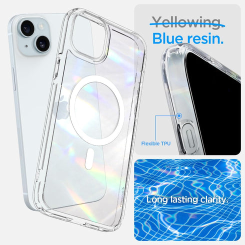 Spigen iPhone 15 Plus Case - Magnetic Ultra Hybrid MagFit, Military-Grade Protection, Anti-Yellowing, MagSafe