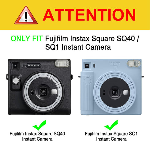 Fintie Protective Case for Fujifilm Instax Square SQ40 / SQ1 Instant Camera - Premium Vegan Leather Bag Cover with Removable Adjustable Strap