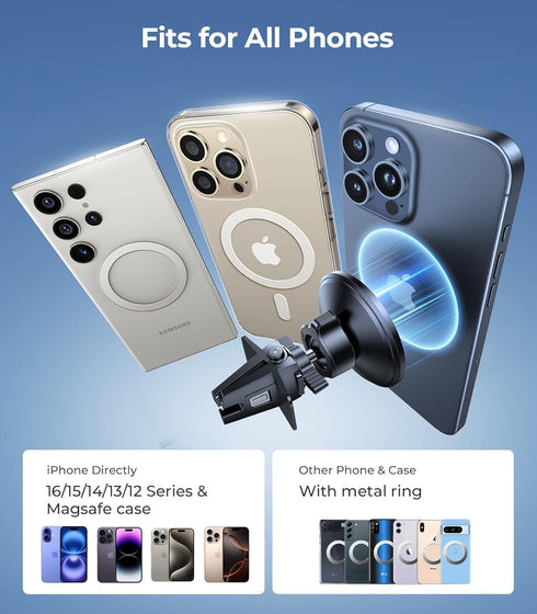 VICSEED for MagSafe Car Mount with Upgraded Strongest Magnet Power, 360 Adjustable Magnetic Phone Holder for iPhone