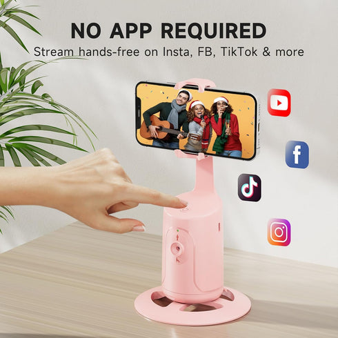 Auto Face Tracking Tripod, 360° Rotation Auto Tracking Phone Holder with Remote and Gesture Control