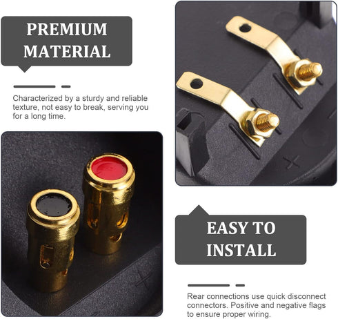 Gatuida Screw Type Binding Post 2PCS 3.1 Inch Square 2-Way Speaker Box, Subwoofer Box Speaker Terminal Plates with