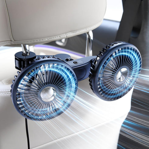 Dual Head Car Cooling Fans for Back Seat for Kids, Usb 5V/