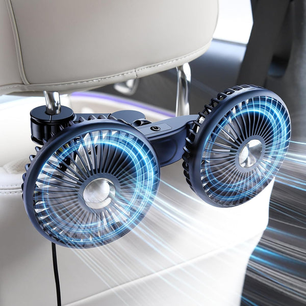 Dual Head Car Cooling Fans for Back Seat for Kids, Usb 5V/