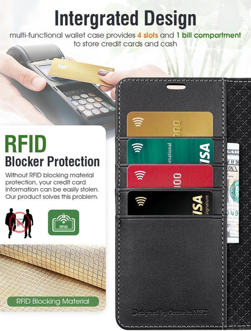 OCASE Google Pixel 8 Wallet Case, PU Leather Flip Folio Case with Card Holders, RFID Blocking, Shockproof TPU Inner