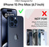 iPhone 15 Pro Max Magnetic Case with Tempered Glass Screen Protector, Glitter Floating Liquid Cute Design, Diamond