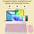 Rechargeable Bluetooth Keyboard and Mouse Combo, Ultra-Slim Wireless Set for Android, Windows, iPad, Pink