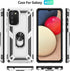 360 Metal Rotating Ring Kickstand Holder Armor Heavy Duty Shockproof Case for Samsung Galaxy A02S (Military Grade Drop