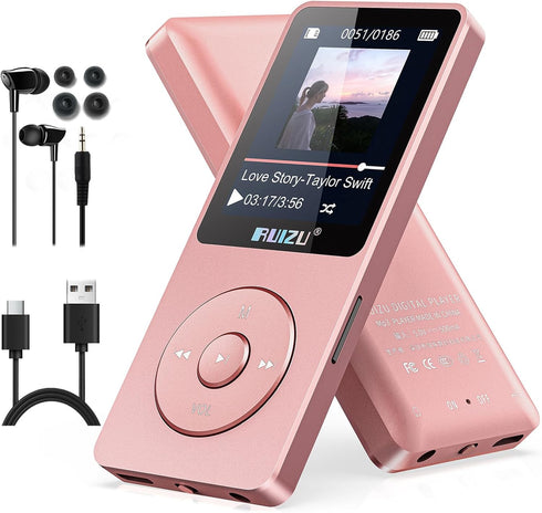 RUIZU 64GB MP3 Player with Bluetooth 5.3, 1.8" Screen Portable Music Player, FM