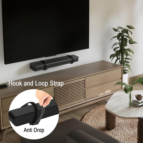 TXEsign Soundbar Wall Mount for JBL, Bose, Samsung, Vizio, Sony Sound bar with Hook and Loop Straps Metal Sound Bar