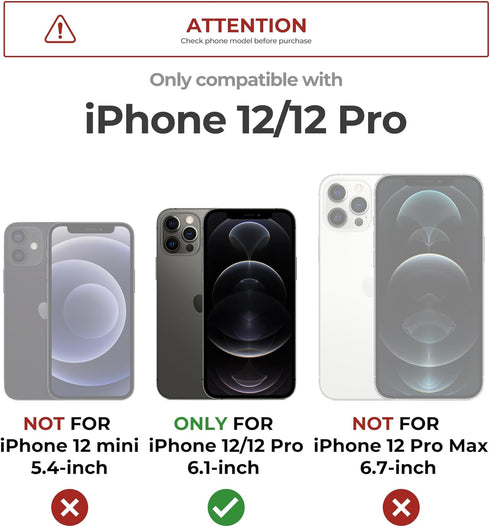 Dexnor 12 12 for iPhone & iPhone Pro Case with Slide Camera Cover & Adjustable Kickstand & Built-in Screen