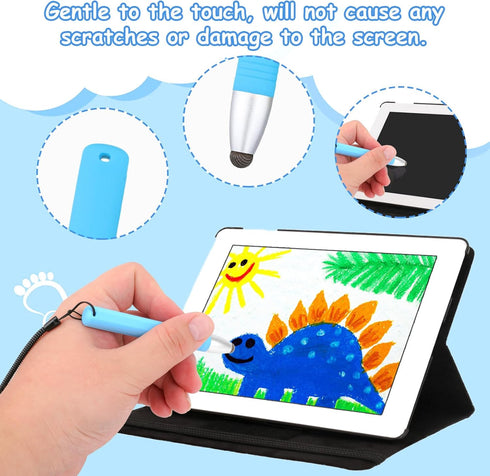 Kid-Friendly Stylus Pens for Touch Screens, Capacitive Stylus Pen with Tether for iPad, iPhone, Tablet, Smartphones