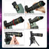 Flylin 32X 0.63X 198 Phone Camera Lens Kit, Long Focus Telephoto High Power HD Lens Wide Angle Macro Fisheye for Most