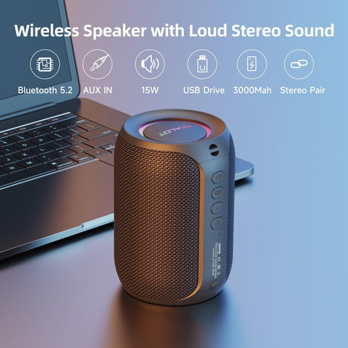 ZEALOT Bluetooth Speaker - S32pro (15W New Version) Portable Wireless Speaker, Loud Stereo Sound, Dual Pairing,