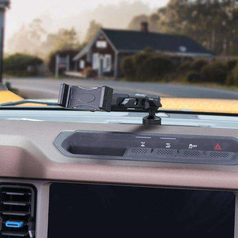 Dash Phone Mount Holder for 2021-2024 Ford Bronco, 2/4 Door Interior Accessories, 360° Adjustable Aluminum Smartphone