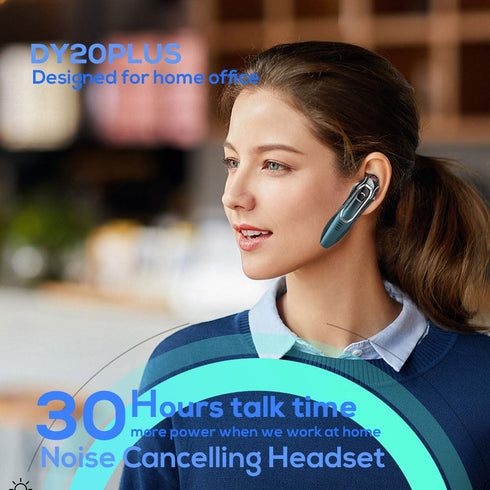 Single Ear Bluetooth Earpiece with 30H Talking Time, Noise Canceling Hands-Free Calls